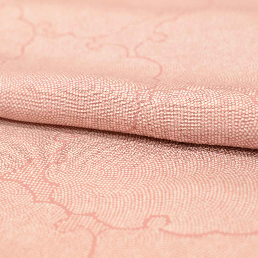 Vintage Japanese Kimono | Edo Komon | Pink Silk | Shark Scale Samegomon | Snow Ring | One Crest | Size M | Sustainable | vv0025