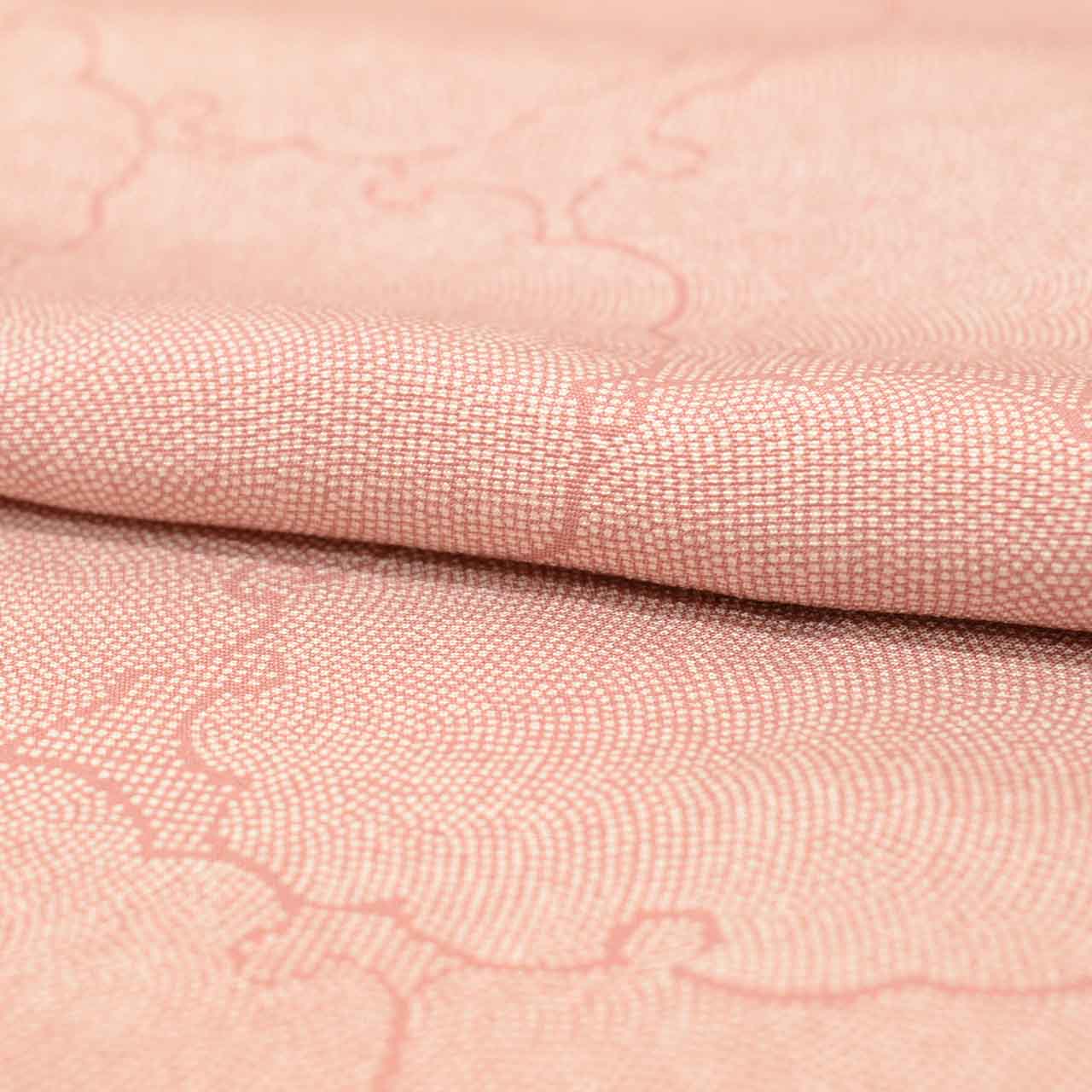 Vintage Japanese Kimono | Edo Komon | Pink Silk | Shark Scale Samegomon | Snow Ring | One Crest | Size M | Sustainable | vv0025