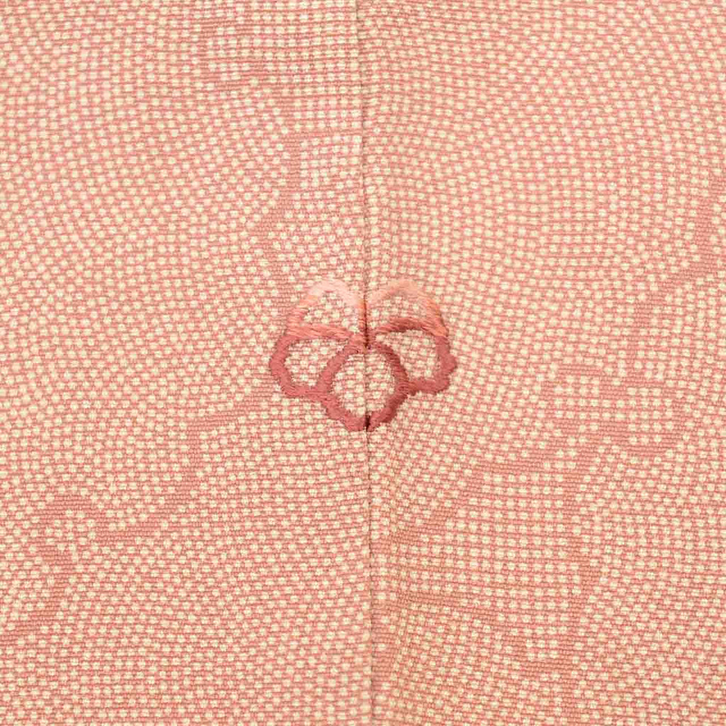 Vintage Japanese Kimono | Edo Komon | Pink Silk | Shark Scale Samegomon | Snow Ring | One Crest | Size M | Sustainable | vv0025