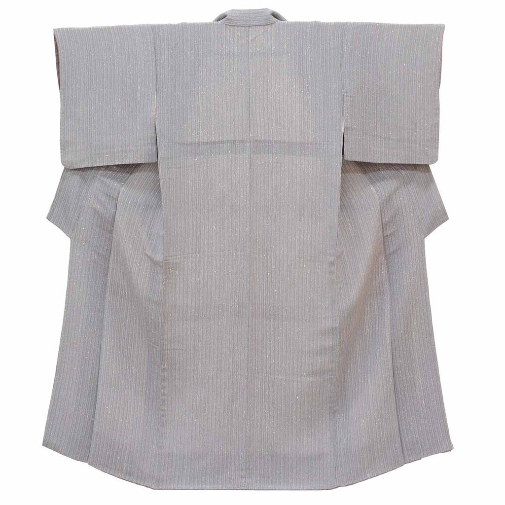 Vintage Japanese Kimono | Komon | Purple Silk Crepe | Stripe Pattern | Petite Size S | Sustainable | vv0027