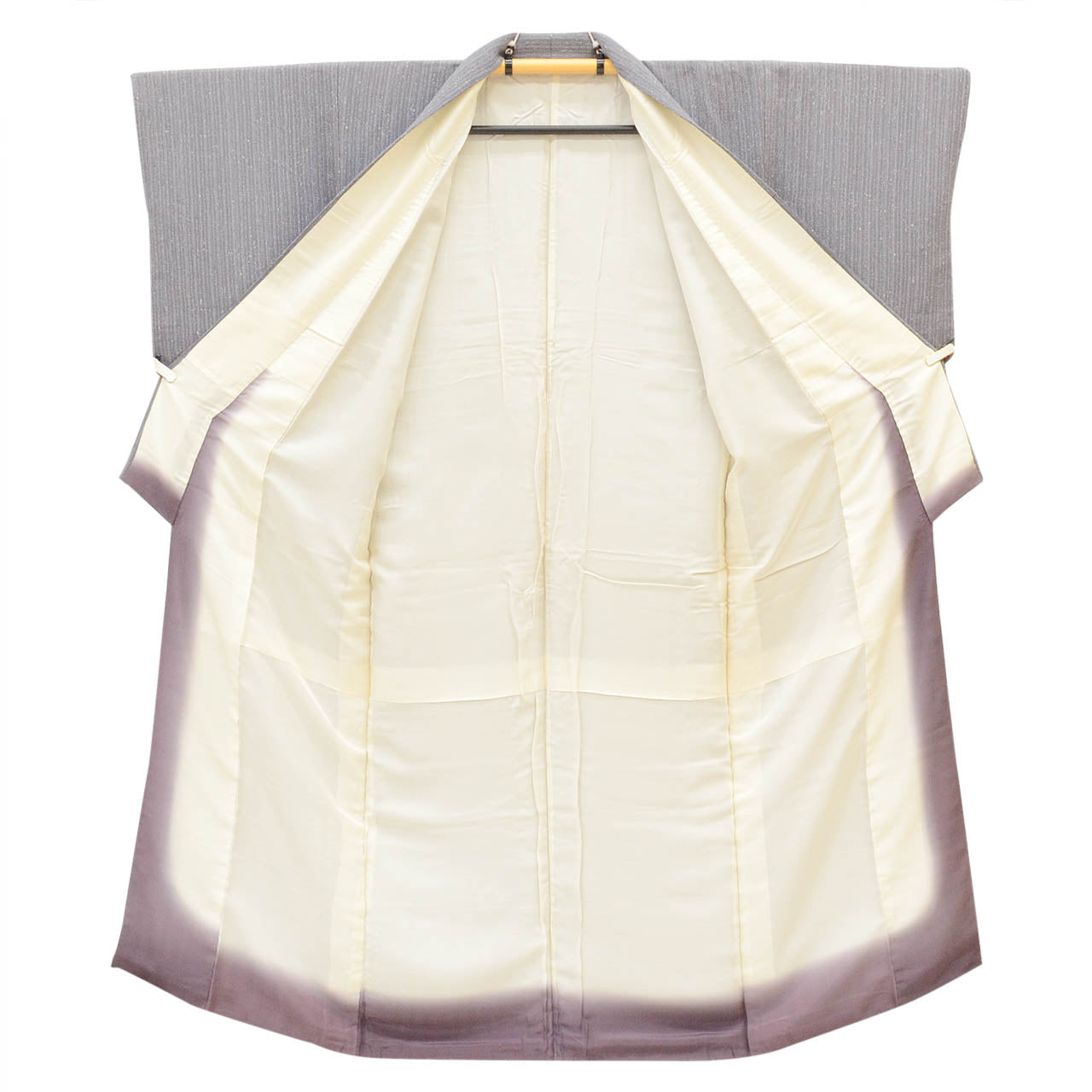 Vintage Japanese Kimono | Komon | Purple Silk Crepe | Stripe Pattern | Petite Size S | Sustainable | vv0027