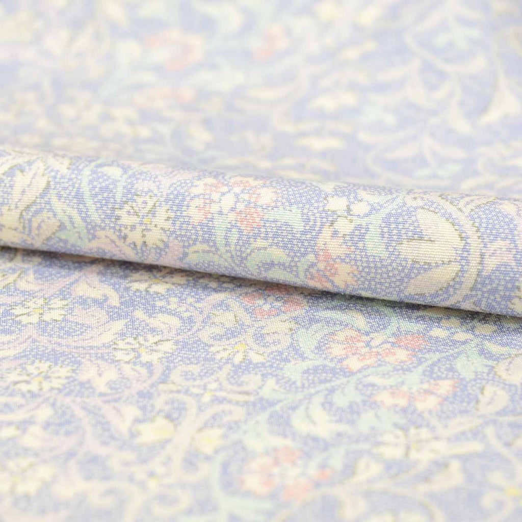 Vintage Japanese Kimono | Edo Komon | Blue Silk | Small Floral Pattern | Petite Size S | Sustainable | vv0028