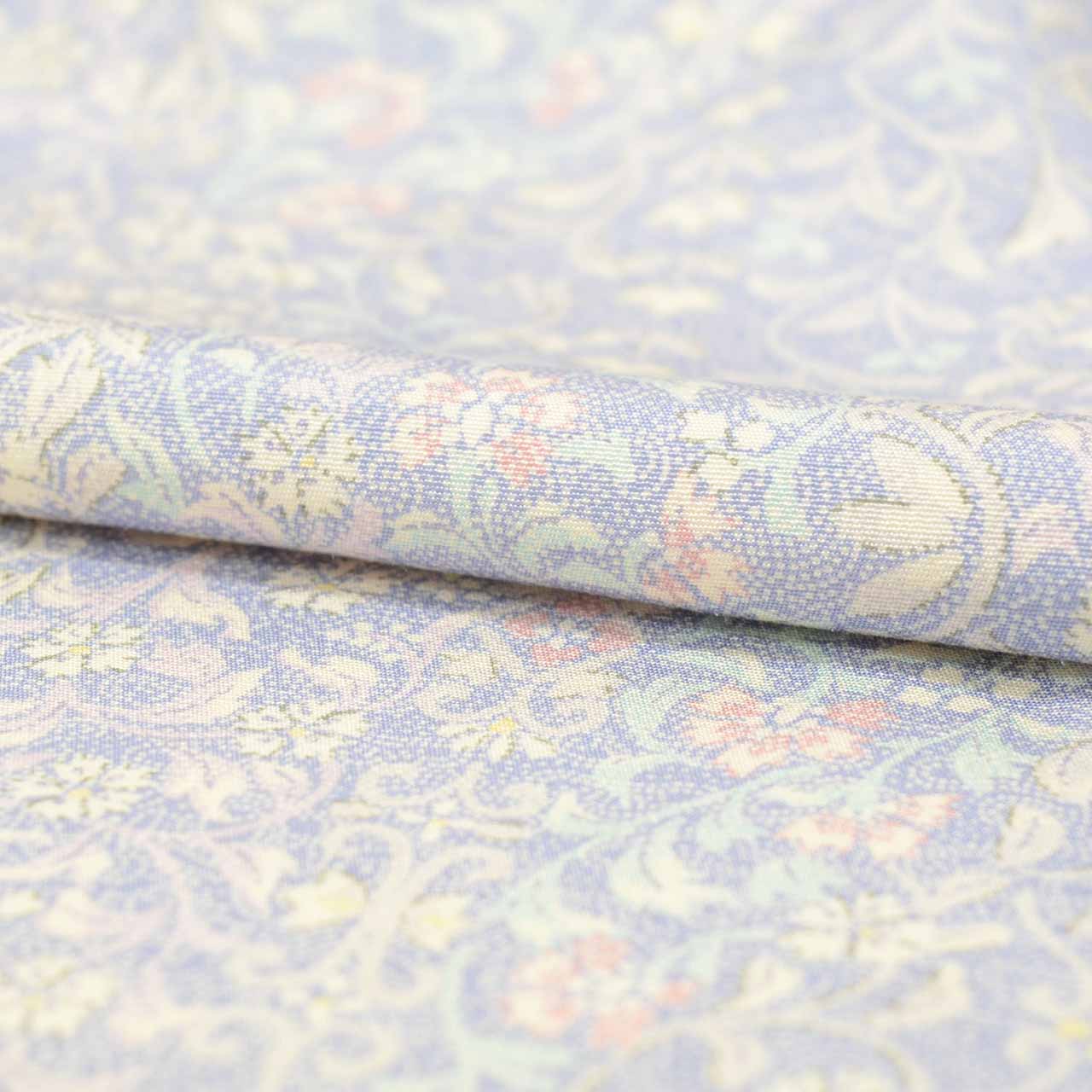 Vintage Japanese Kimono | Edo Komon | Blue Silk | Small Floral Pattern | Petite Size S | Sustainable | vv0028