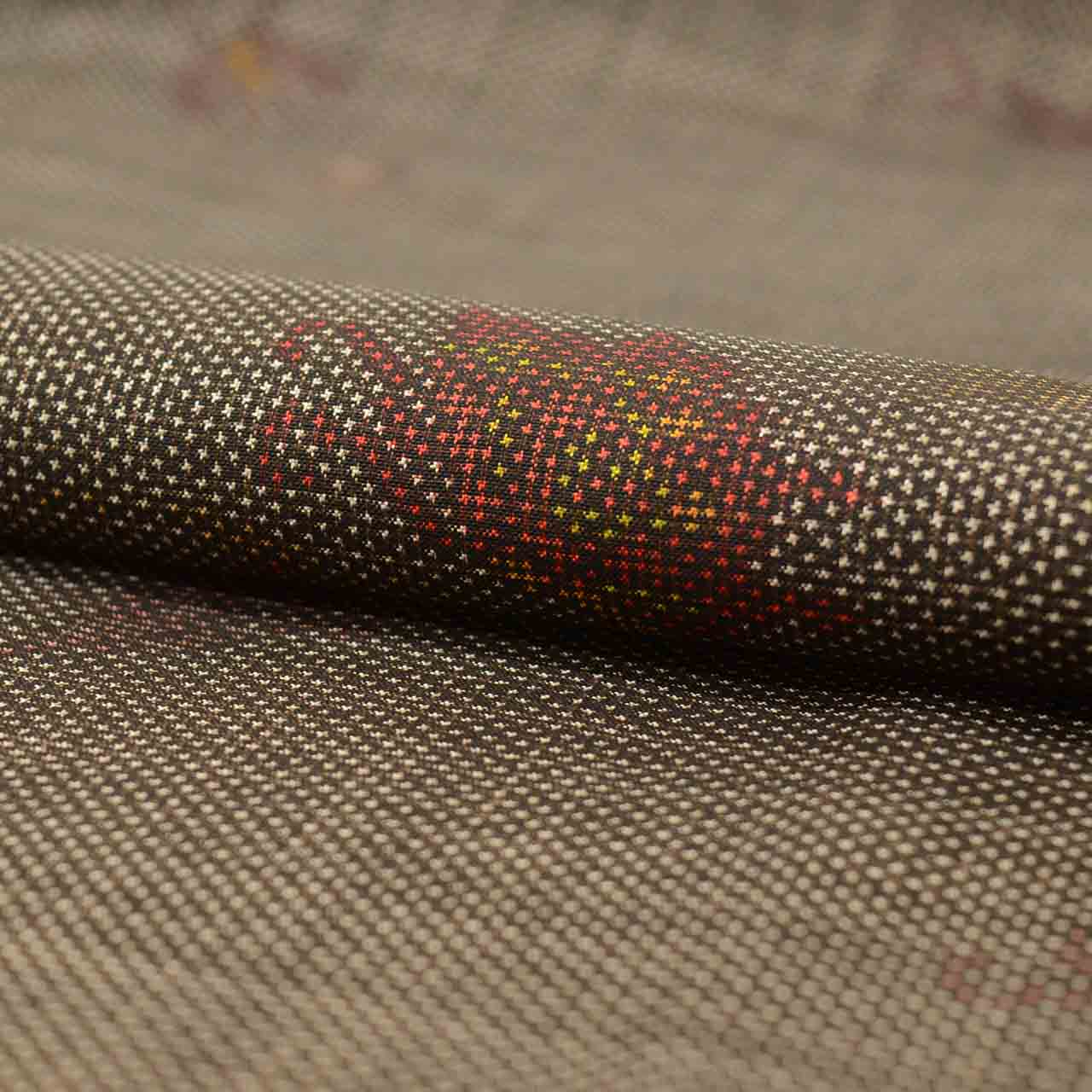 Vintage Japanese Kimono | Oshima Tsumugi | Brown Silk | Butterfly Pattern | Ichimotozuke 7-thread | Size M | Sustainable | vv0029