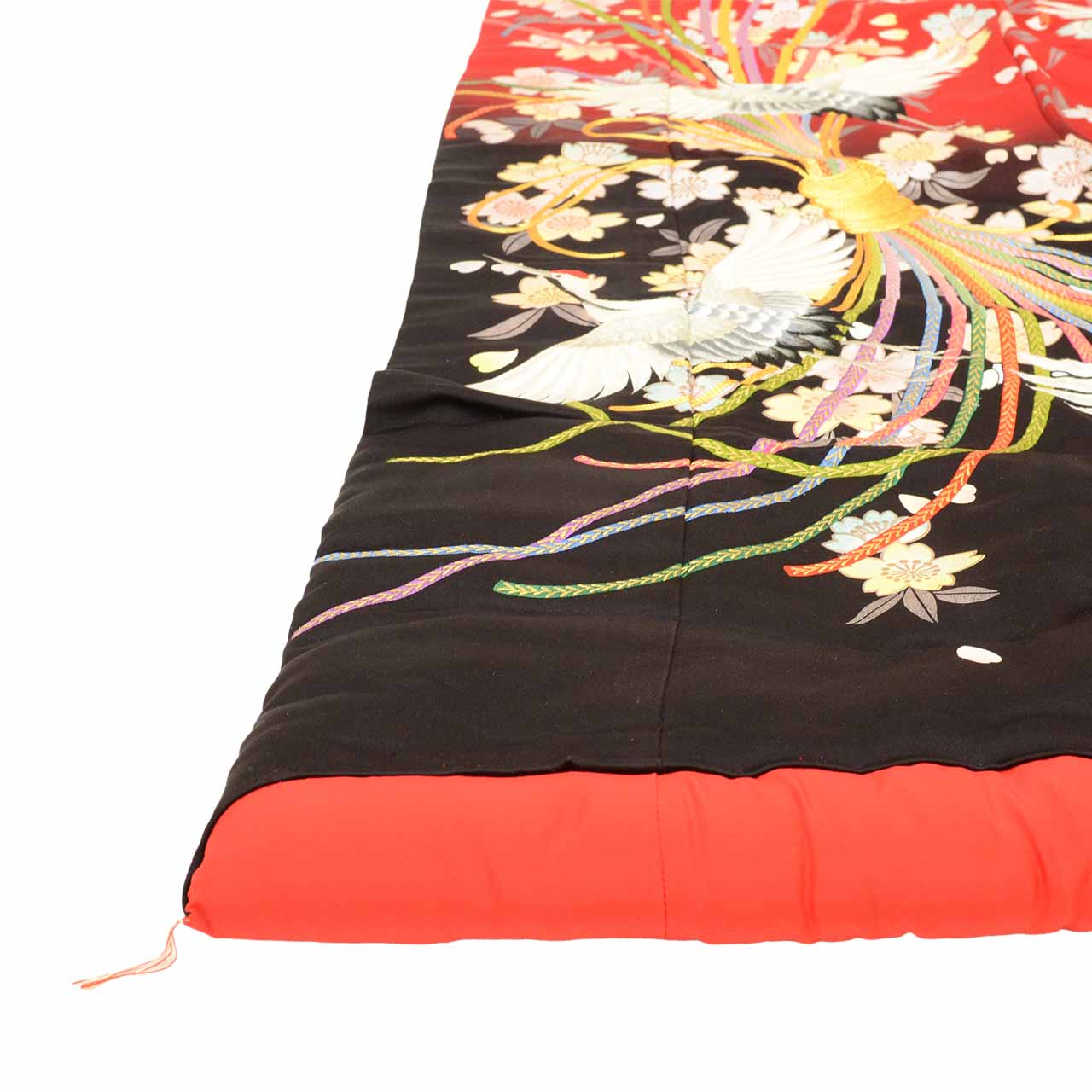 Vintage Japanese Kimono | Iro-uchikake | Red Silk | Bundled Noshi Flying Crane | Gold Embroidery | Bridal | Size L | Sustainable | vv0034