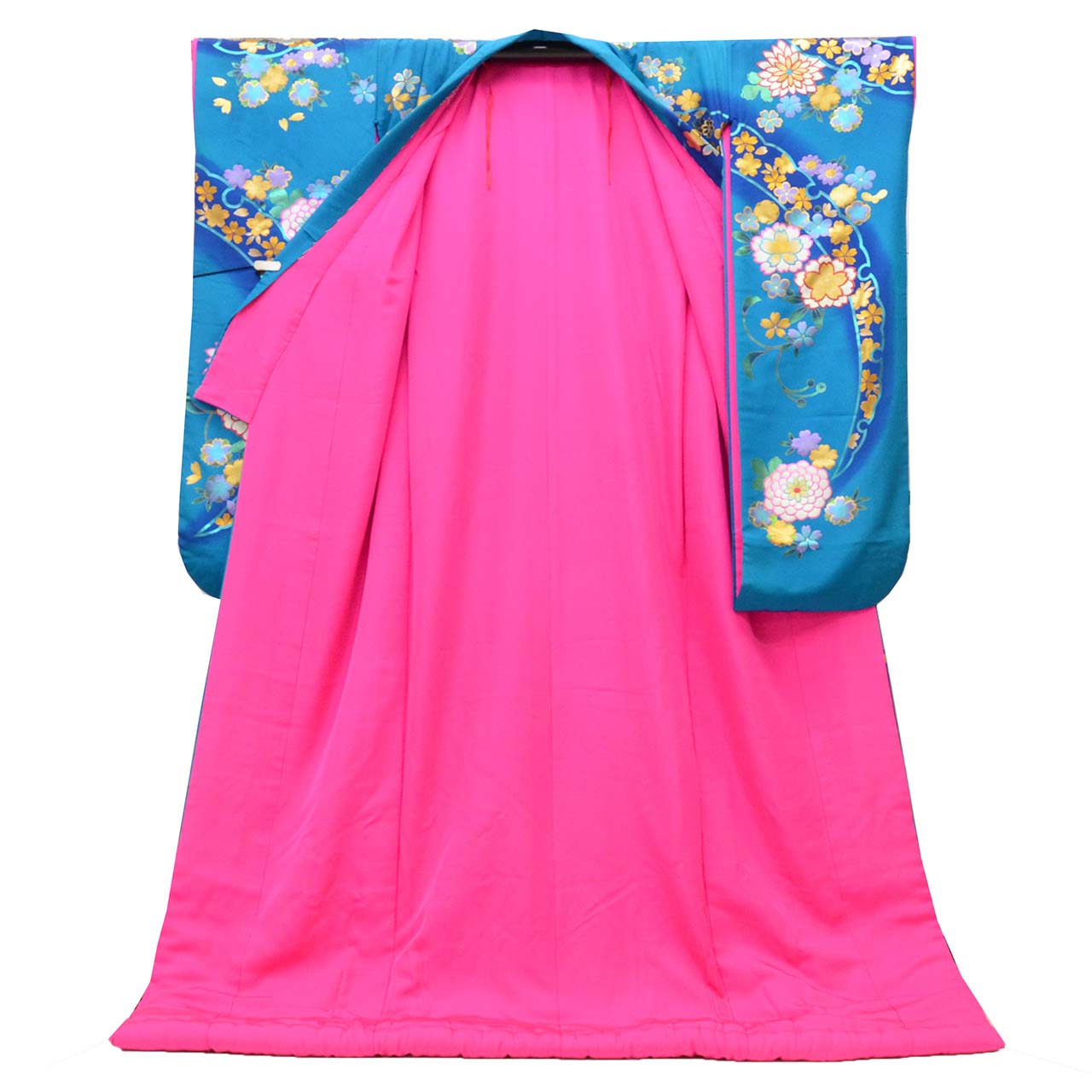 Vintage Japanese Kimono | Iro-uchikake | Red Gold Silk | Phoenix Crane Floral | Kara-ori Hikihaku | Bridal | Sustainable | vv0035