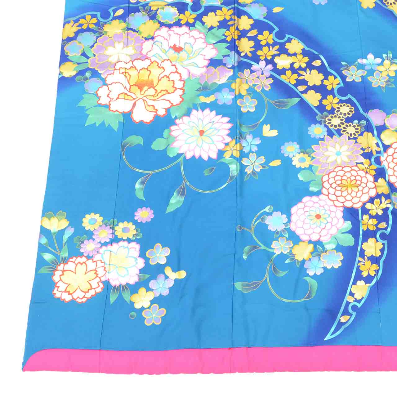Vintage Japanese Kimono | Iro-uchikake | Red Gold Silk | Phoenix Crane Floral | Kara-ori Hikihaku | Bridal | Sustainable | vv0035