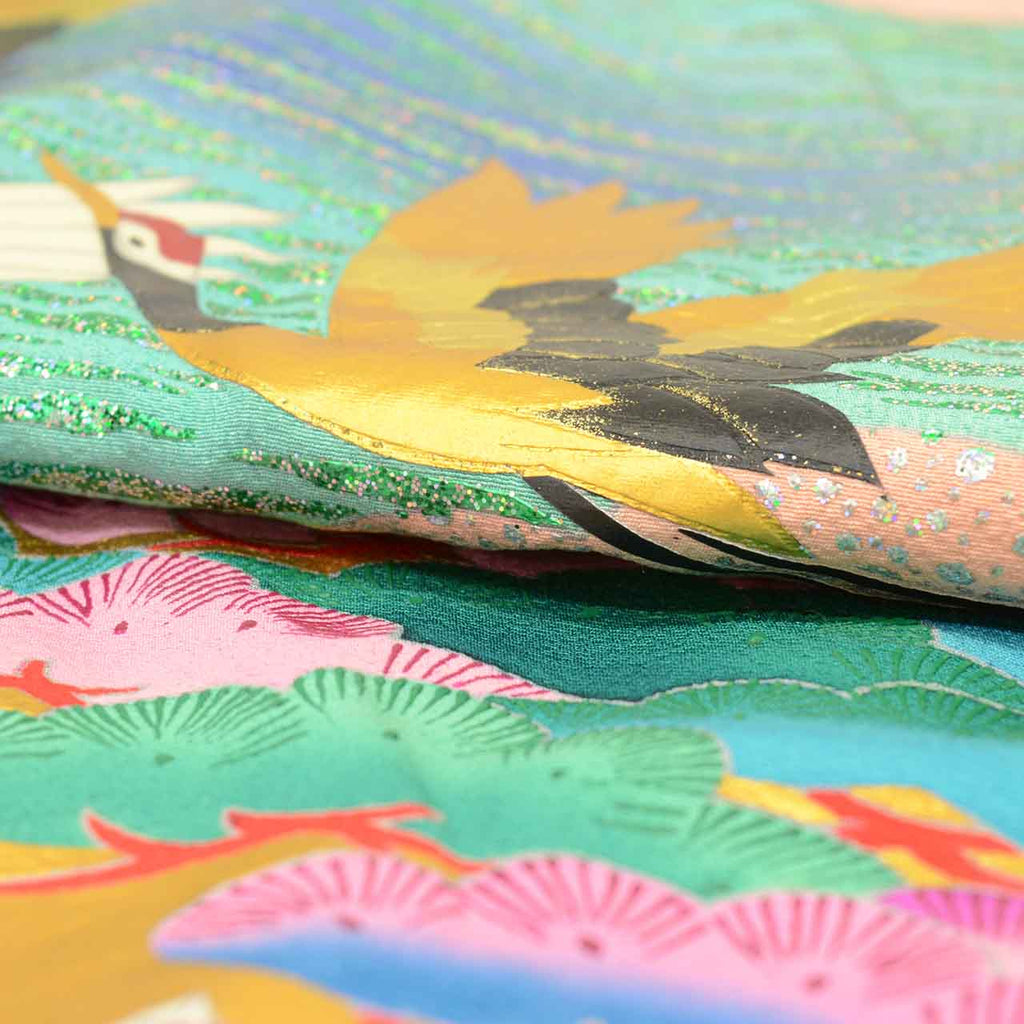Vintage Japanese Kimono | Iro-uchikake | Red Silk | Floral Arabesque | Kyo-yuzen | Bridal | Tall Size LL | Sustainable | vv0036