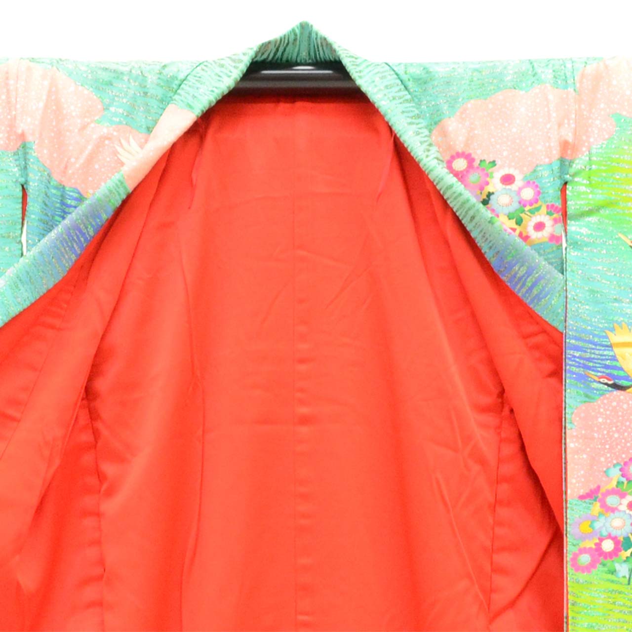 Vintage Japanese Kimono | Iro-uchikake | Red Silk | Floral Arabesque | Kyo-yuzen | Bridal | Tall Size LL | Sustainable | vv0036