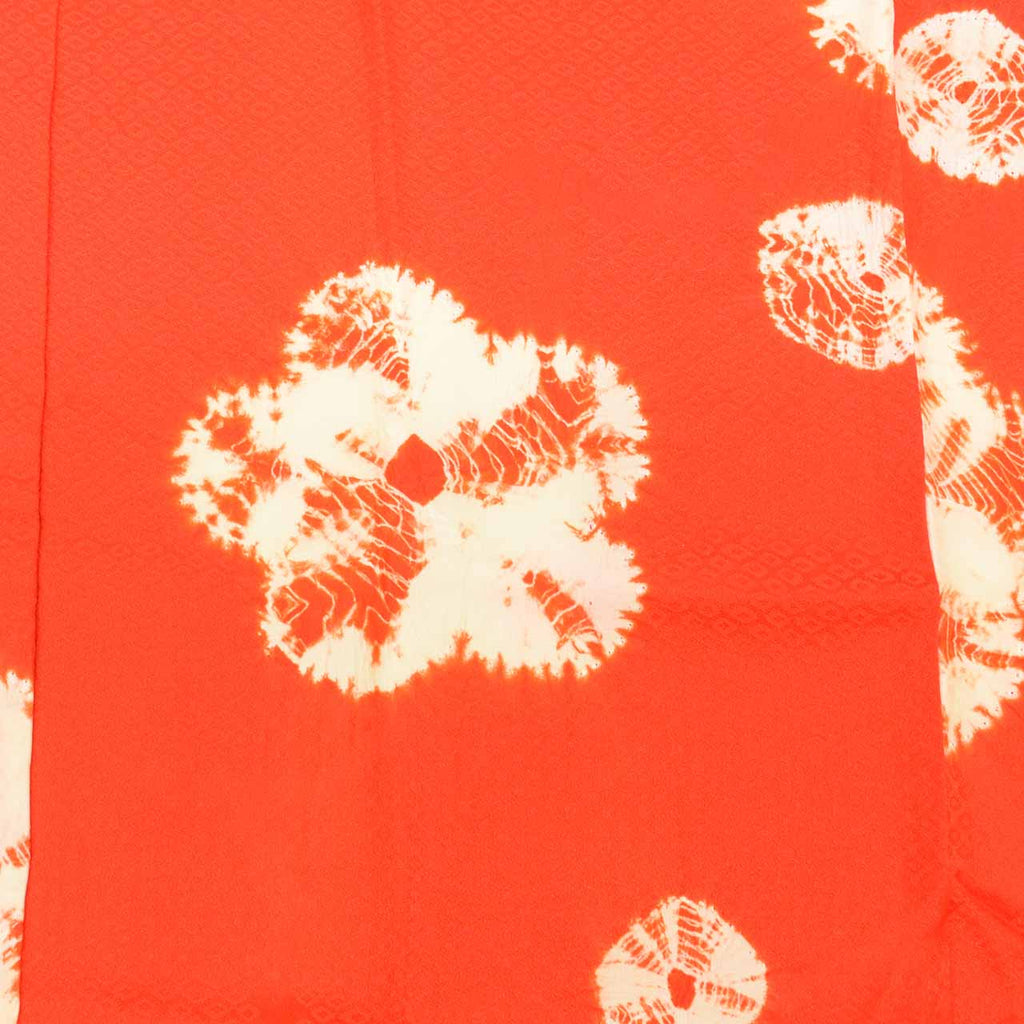 Vintage Japanese Kimono | Nagajuban | Red Silk | Floral Shibori | With Han-eri | Muso-sode | Ladies | Sustainable | vv0058